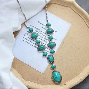 Southwest Turquoise color Silver Necklace